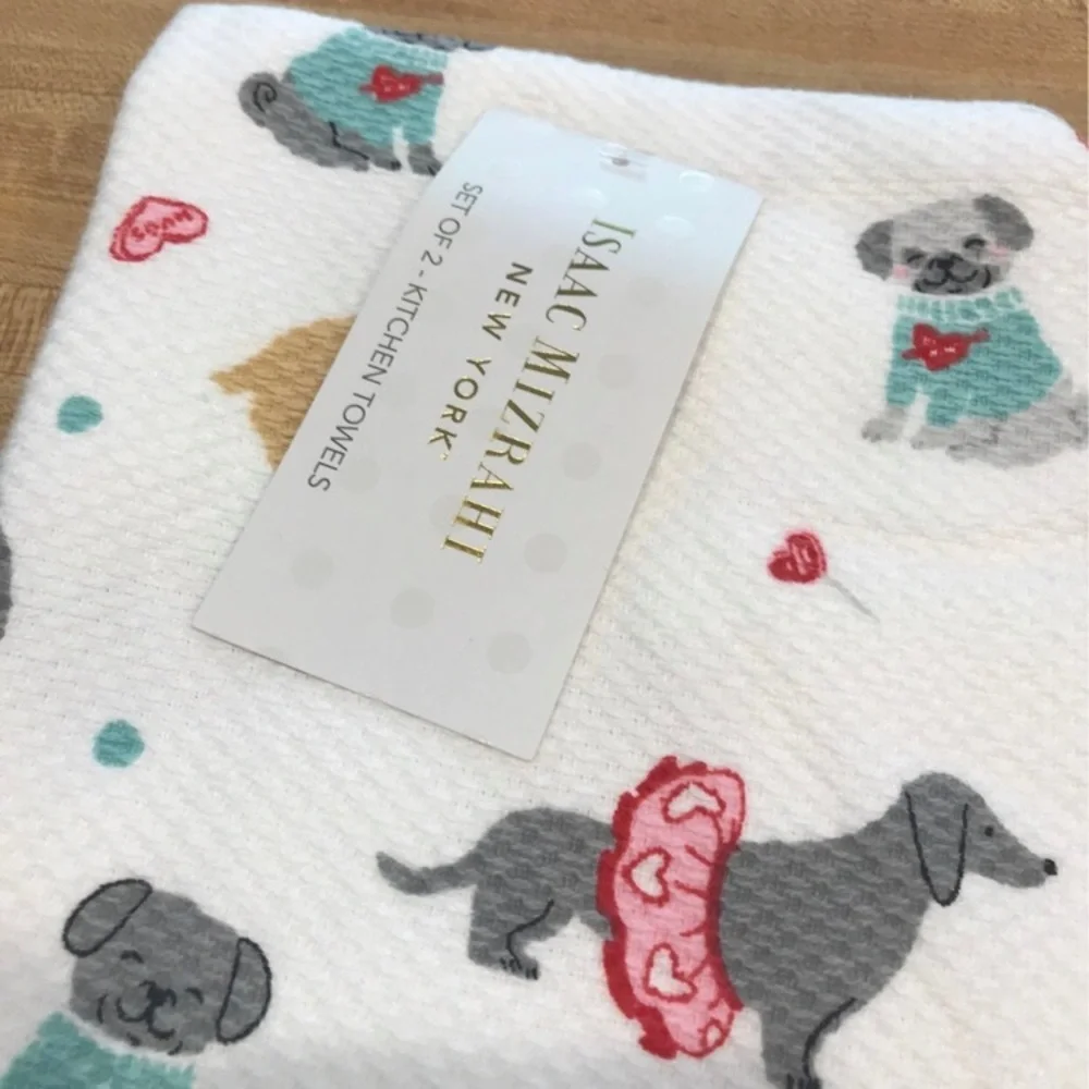 Valentines Dog Kitchen Towels 2pc